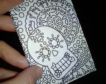 Mini Day of the Dead Sugar Skulls and Mandalas Coloring Book, mini adult coloring book