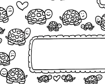 Turtles printable envelope