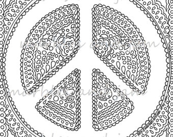 LAST CHANCE: Peace Sign Printable Adult Coloring Page - Etsy