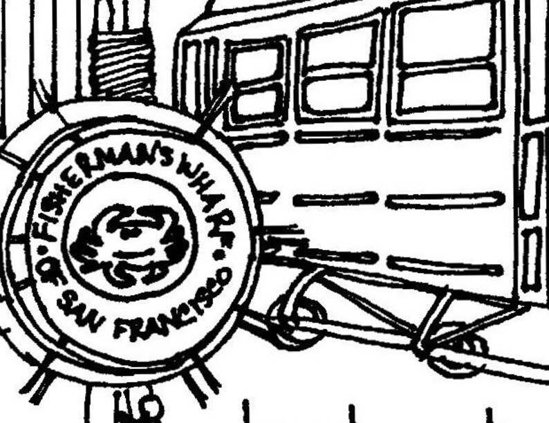 San Francisco Printable Adult Coloring Page California | Etsy