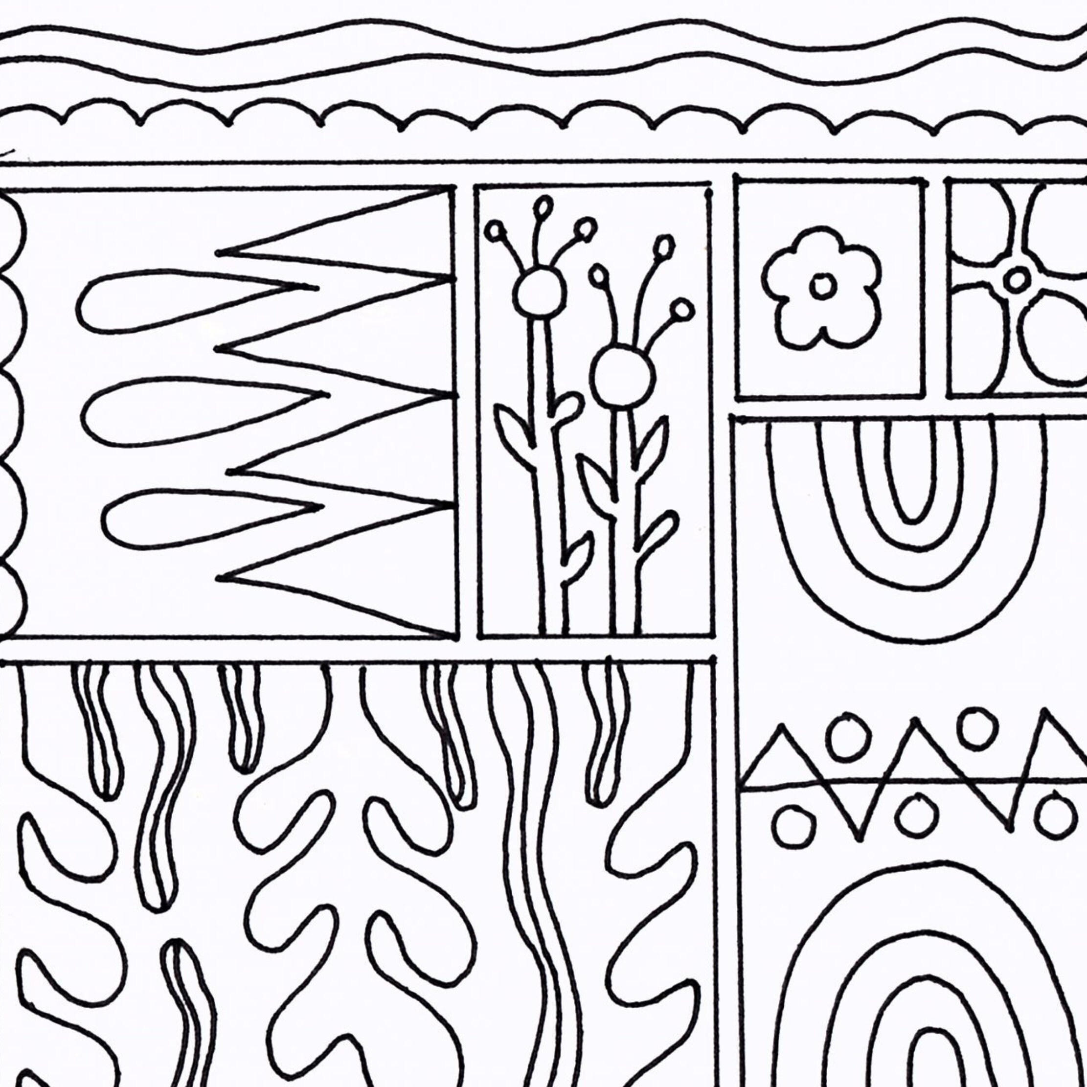 modern abstract geometric coloring page for adult coloring etsy canada