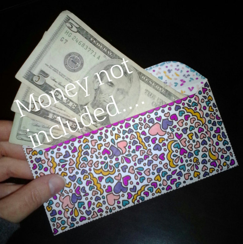 Printable cash budget envelope doubles as coloring page