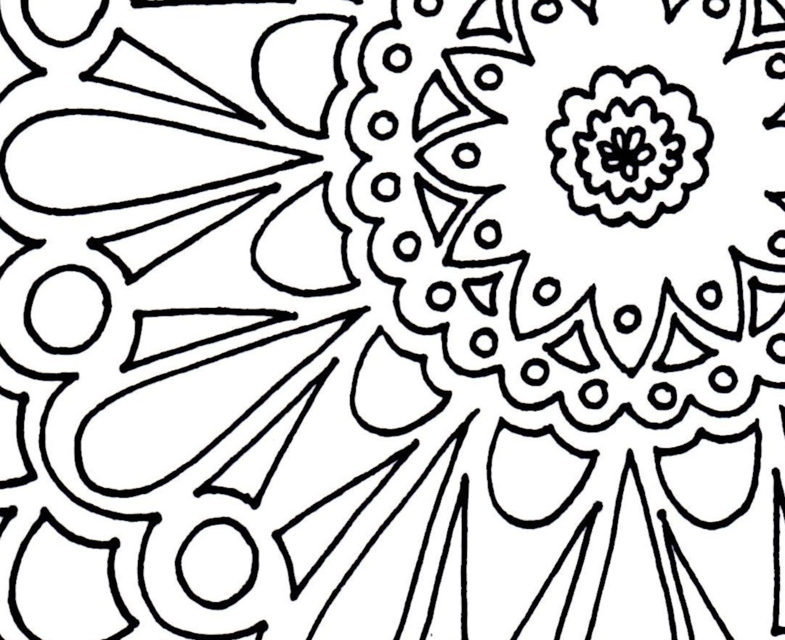 Mandala Printable Adult Coloring Print at Home Mandalas for - Etsy