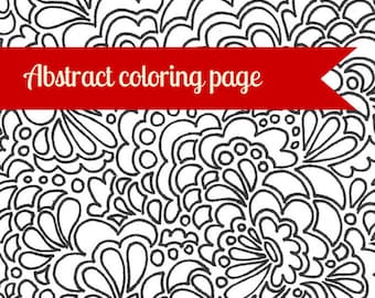 Abstract printable adult coloring page