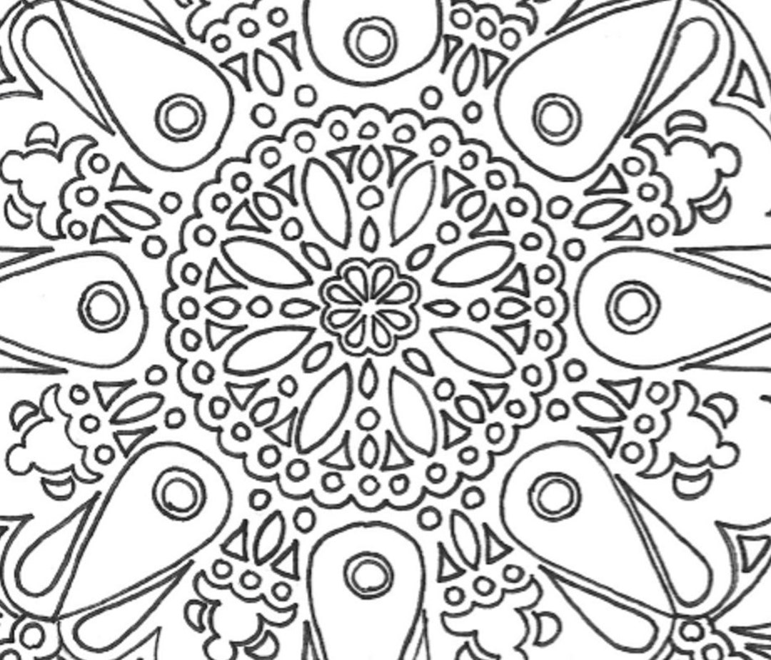 Large Mandala Printable Adult Coloring Page - Etsy