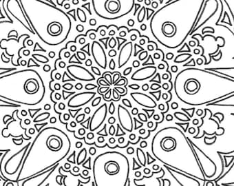 Large Mandala Printable Adult Coloring Page