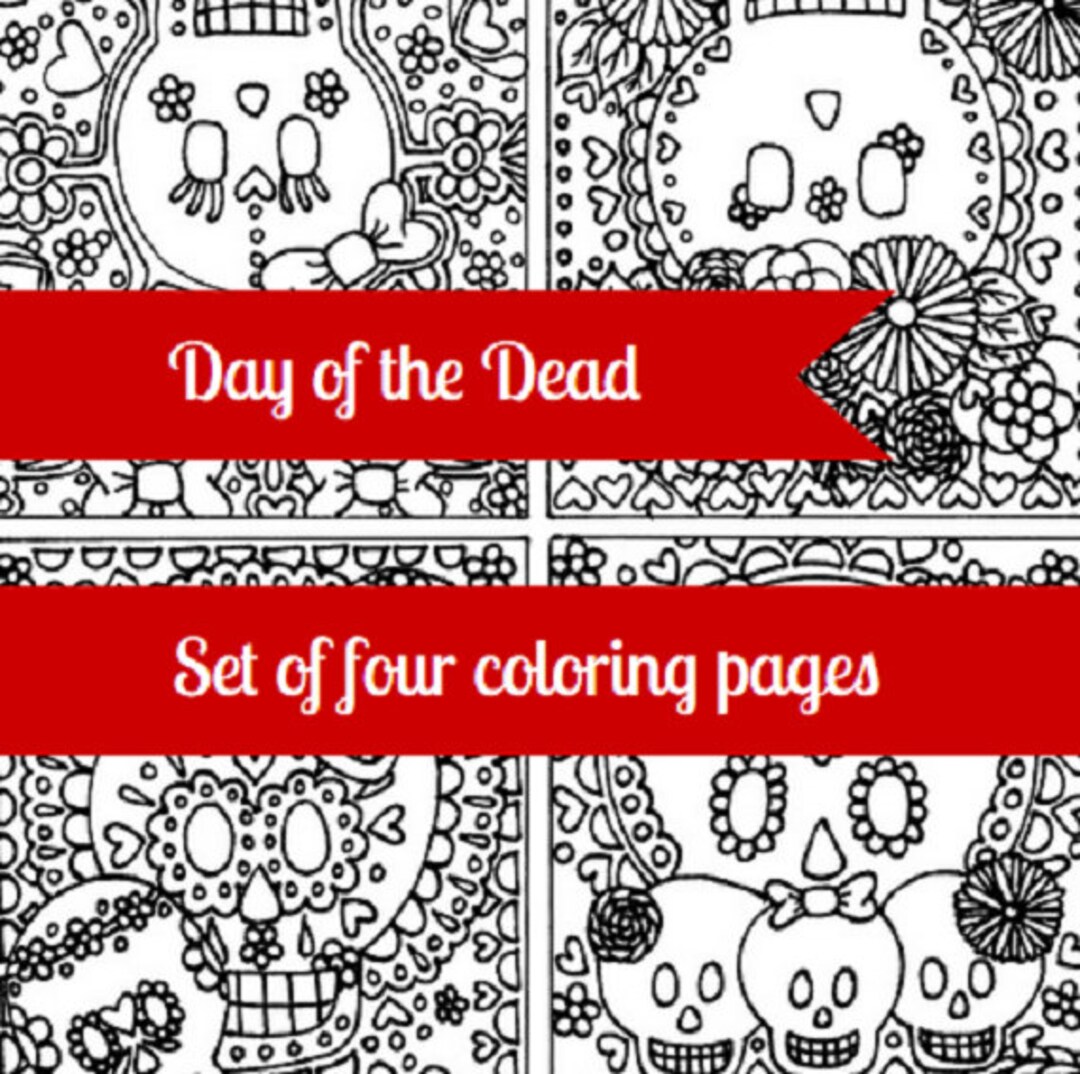 printable-day-of-the-dead-set-of-4-coloring-pages-dia-de-los-etsy