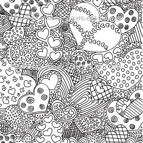 The Hearts Have It Printable Adult Coloring Page Printable - Etsy