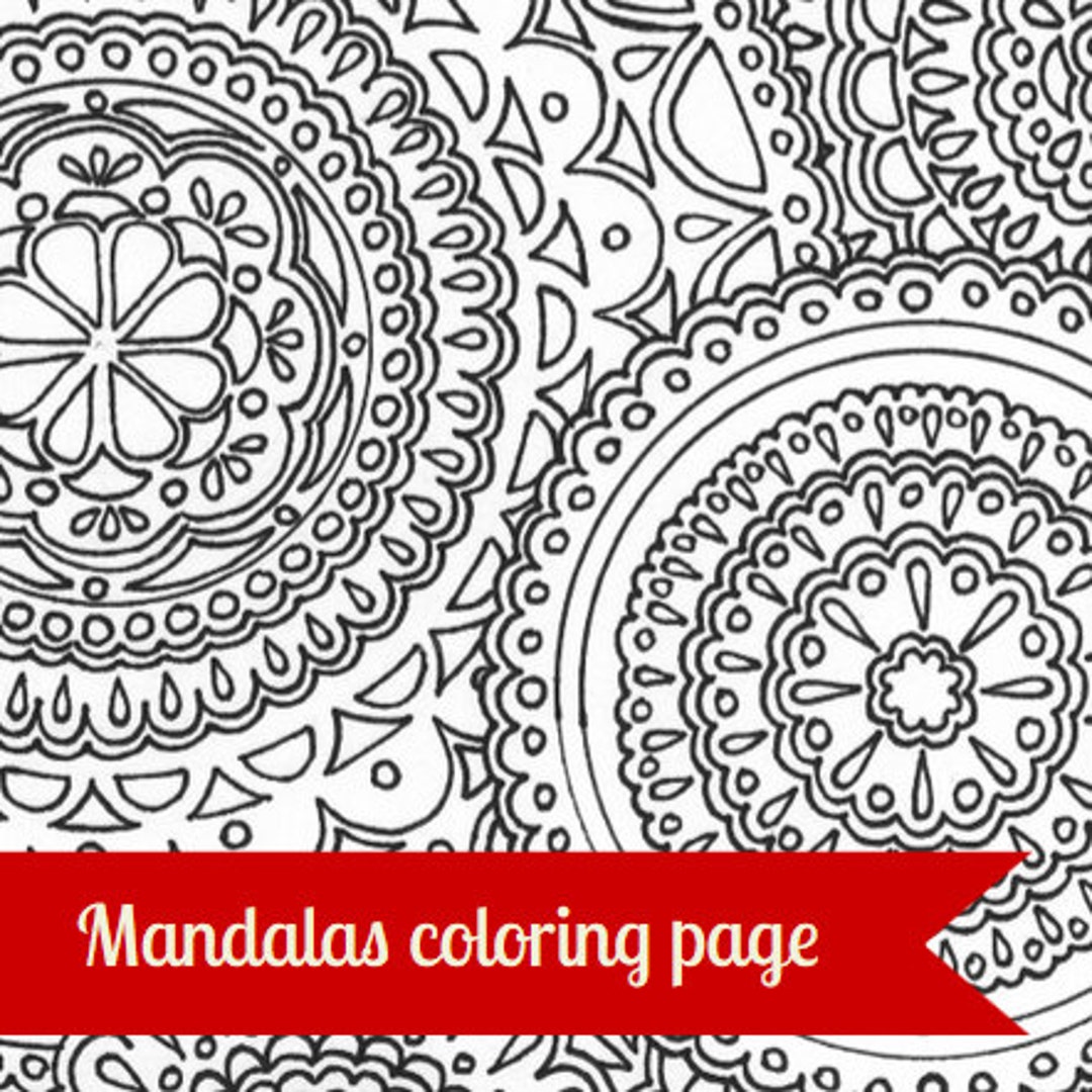 Mandala Printable Printable Adult Coloring Page Etsy