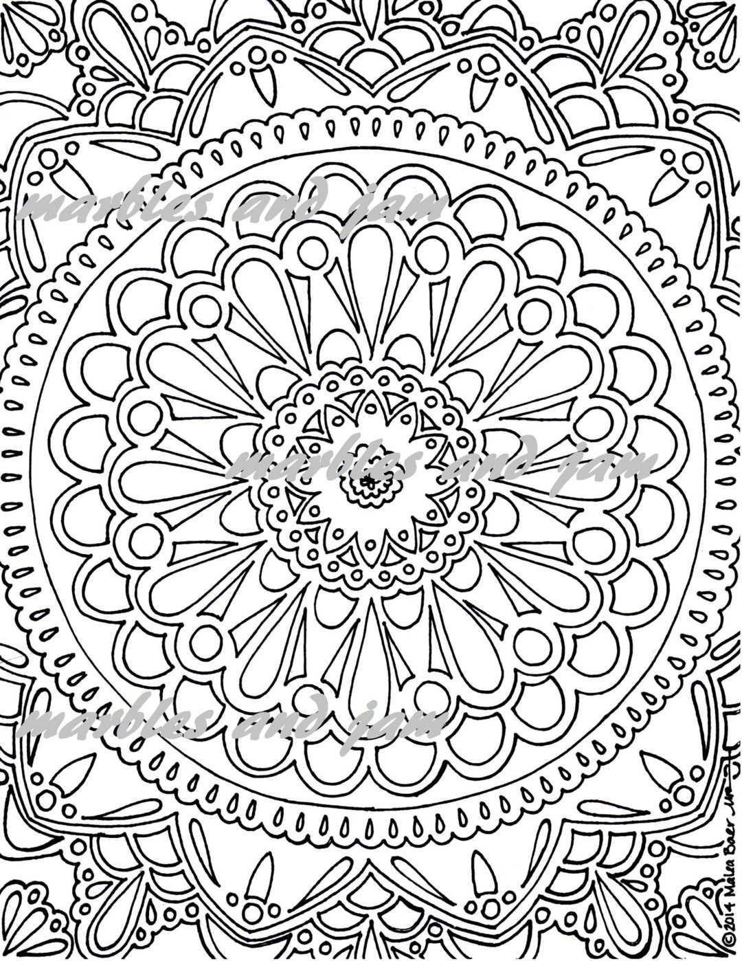 Mini Coloring Book Set of of 4 Hearts and Mandalas for Adult