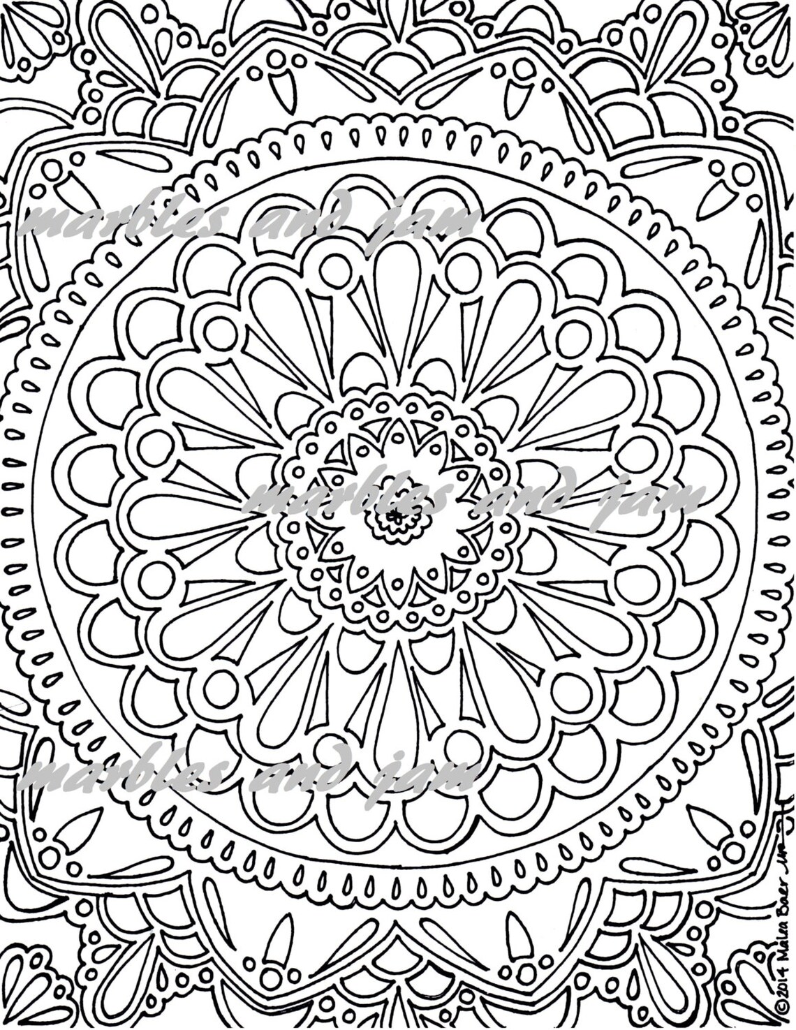 Mandala Printable Adult Coloring Print at Home Mandalas for - Etsy