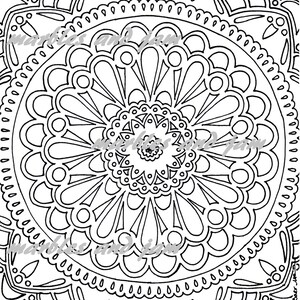 Mandala Printable Adult Coloring Print at Home Mandalas for - Etsy