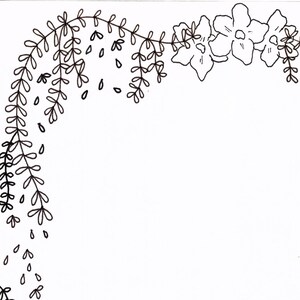 Printable Vines and Flowers Stationery Page, UNLINED Writing Sheet for ...