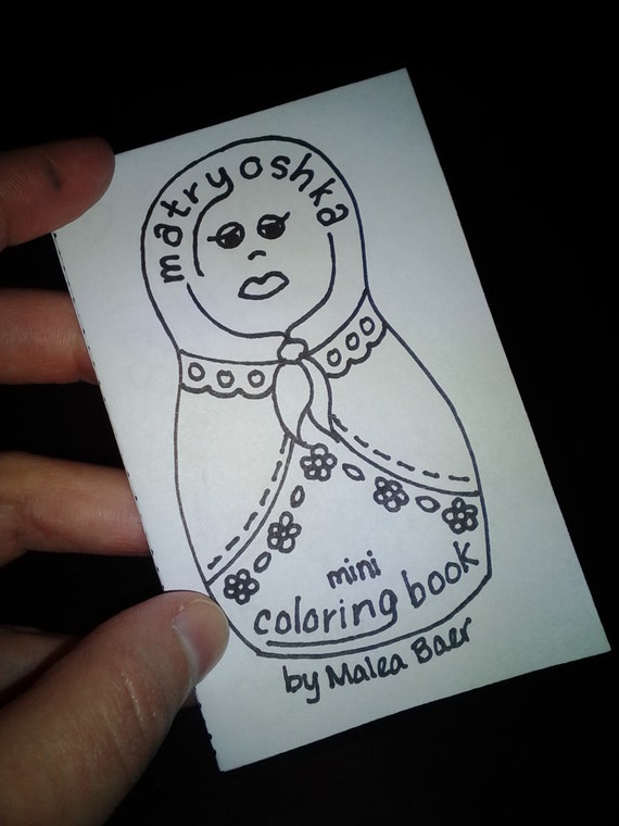 Matryoshka Mini Coloring Book, Adult Coloring, Coloring Page 