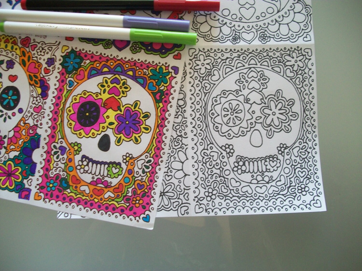 Sugar Skull Adult Adult Printable Coloring Page Day of the - Etsy