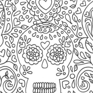 Day of the Dead Sugar Skulls Printable Adult Coloring Page - Etsy