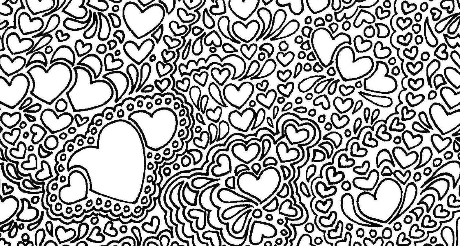 Abstract Hearts Printable Adult Coloring Page (Instant Download) - Etsy
