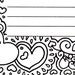 Hearts Border Lined Printable Stationery and Coloring Page - Etsy