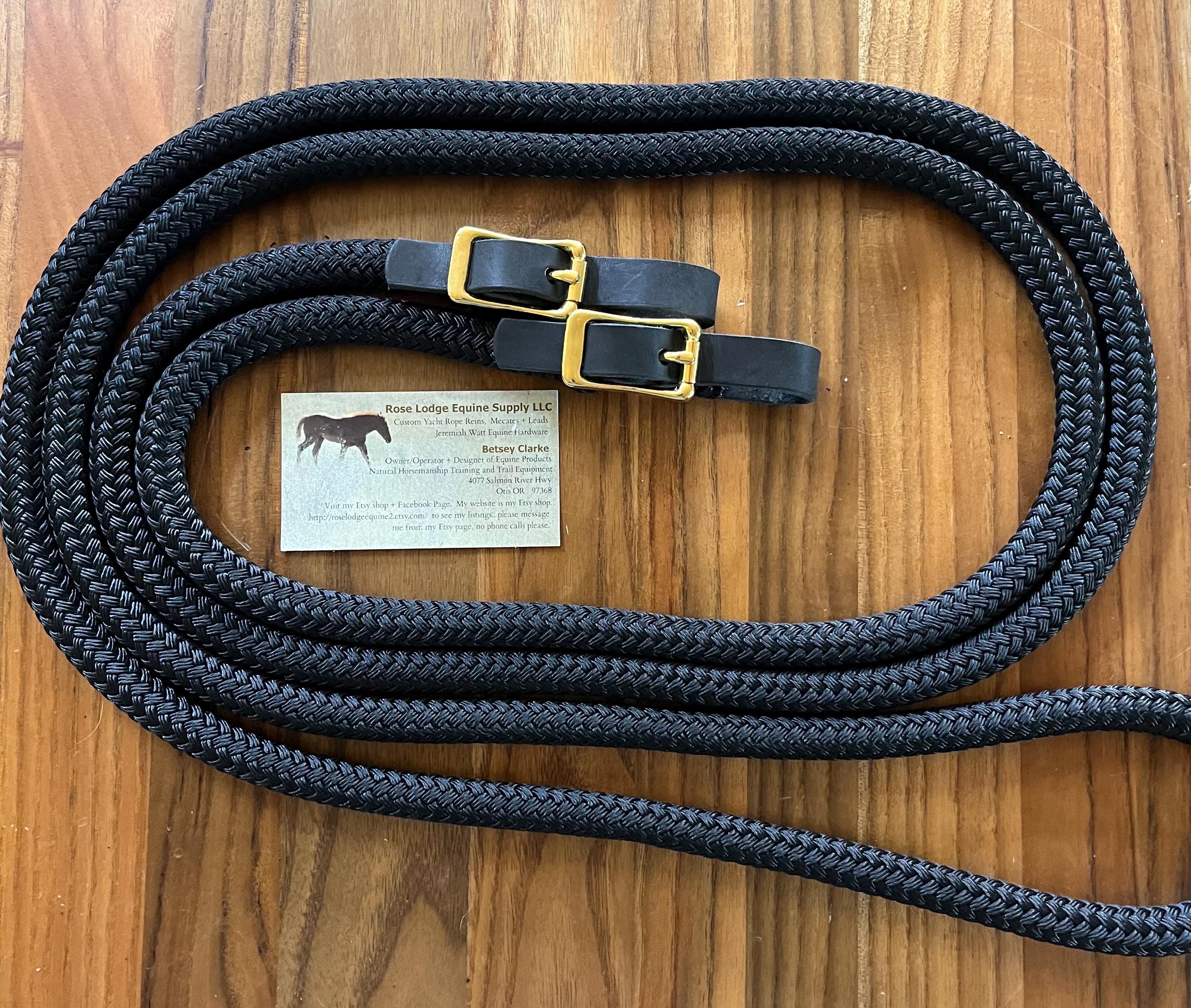 English Buckle End Yacht Rope Reins 4 Trail, Country Western