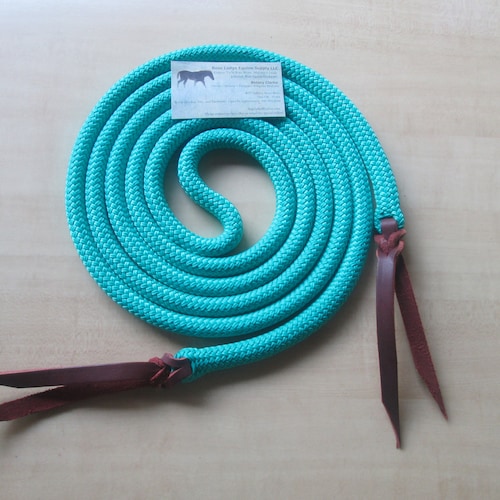 TURQUOISE Teal Yacht Rope Mecate Reins 22' x 9/16" for Slobber Straps or a Bosal 