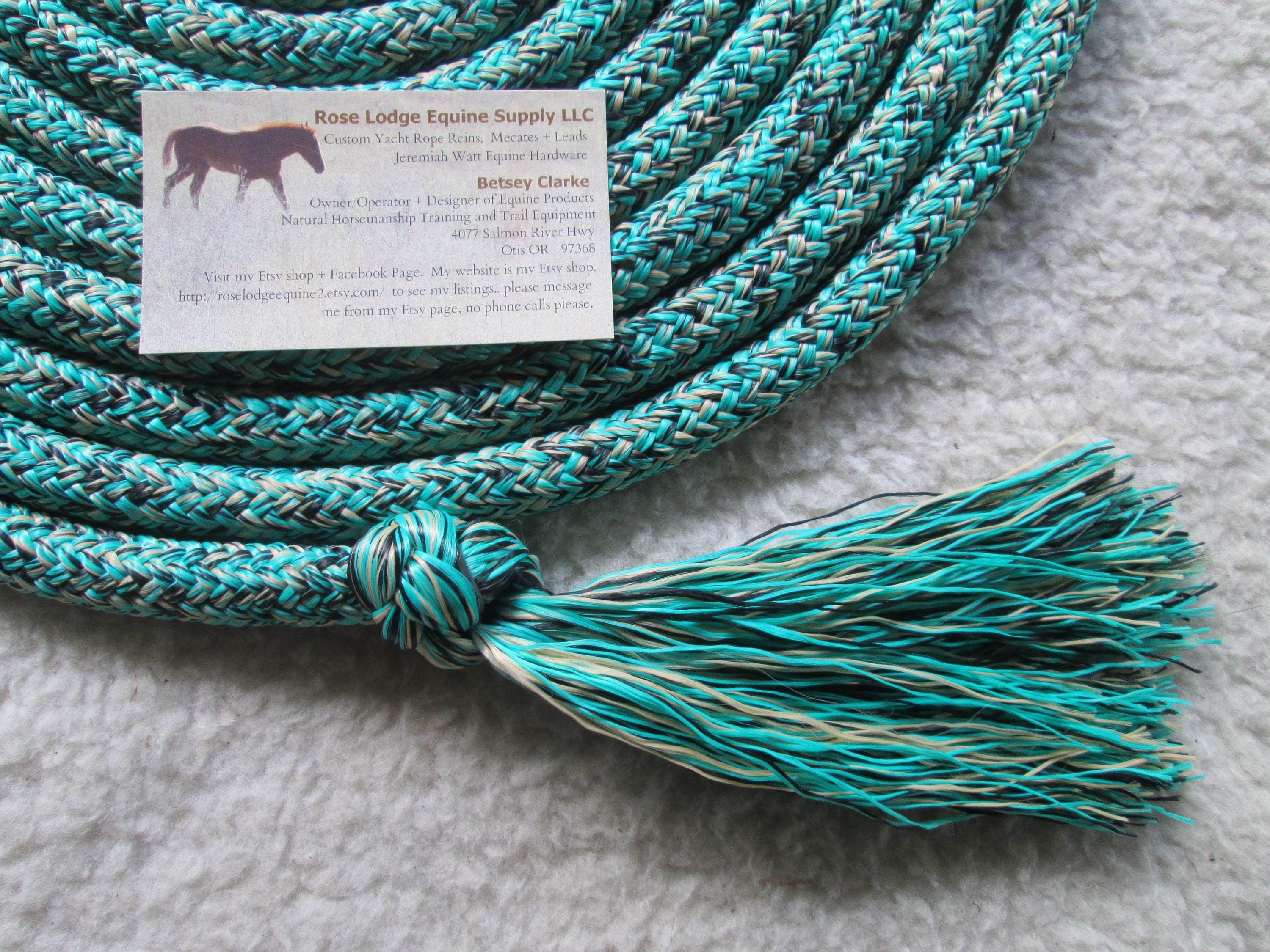 Mecate Reins W Braided Knot and Tassel Premium Yacht Rope for Bosal or  Slobber Straps Custom Rose Lodge Equine Supply USA 