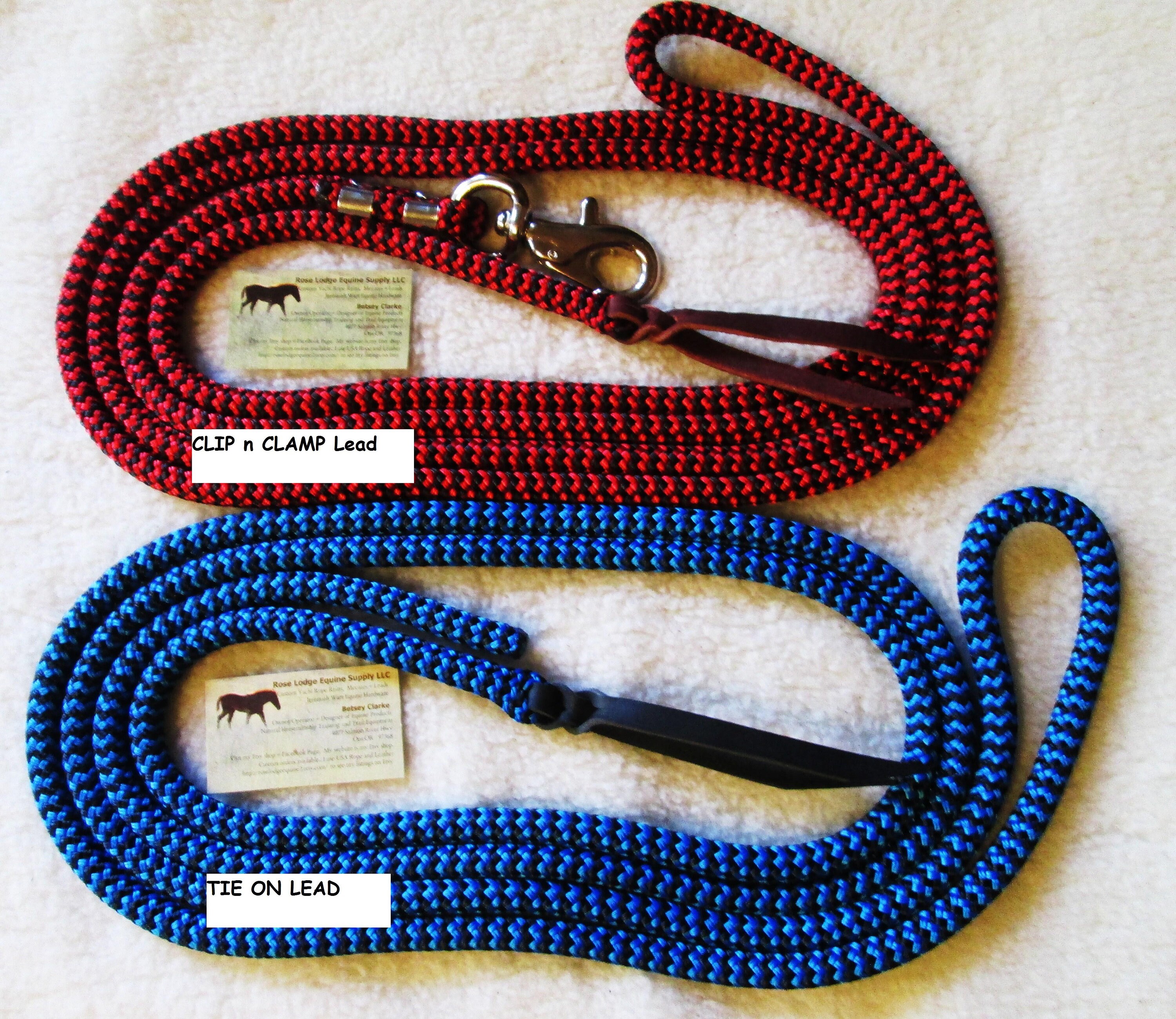 Tie on Lead or clip N Clamp W Trigger Bull Snap, Horse Lead Rope / Lunge  Line Premium Yacht Rope Natural Horsemanship Training USA -  UK