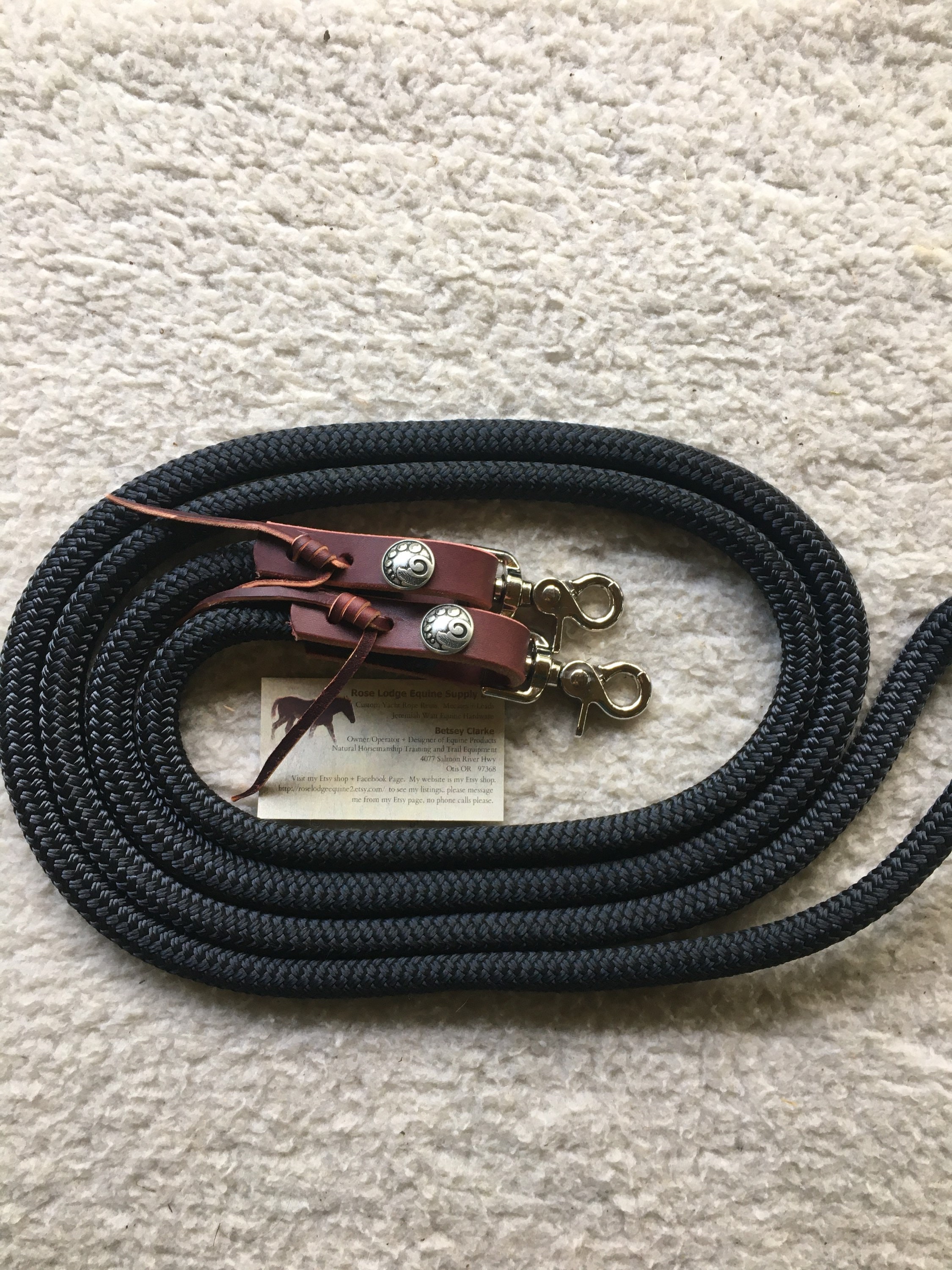 Rênes Connectées En Corde – Boucles Jeremiah Watt – Grises – Neuves Sans étiquettes