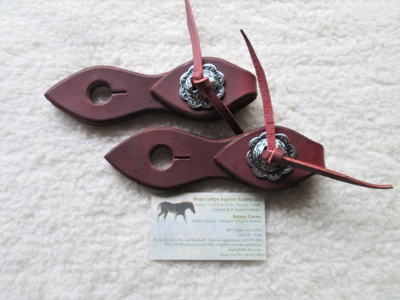 SLOBBER STRAPS w Antique Nickel Star Conchos 4 Mecate Reins by Rose Lodge Equine