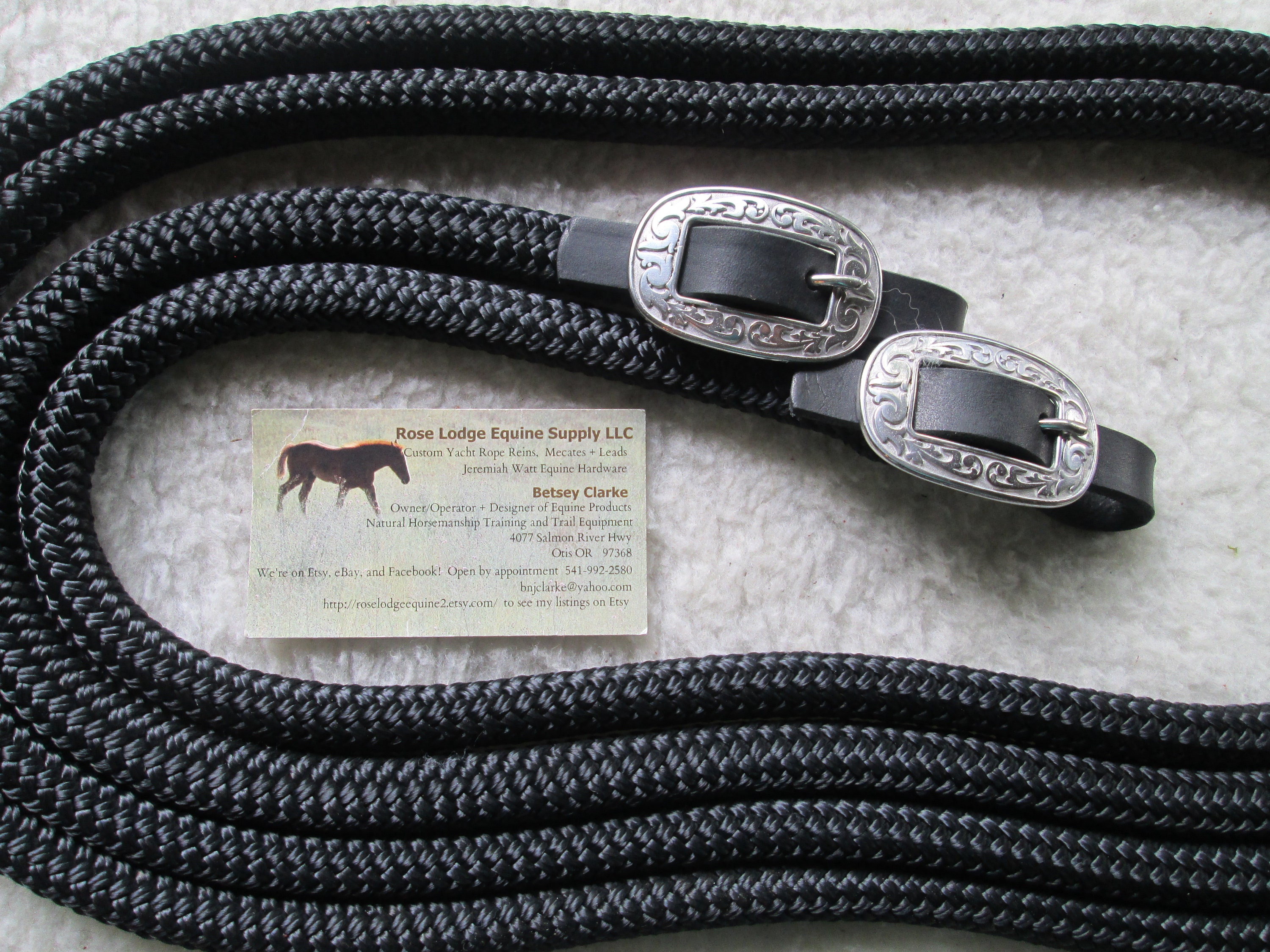 9' Country Dressage Yacht Rope Reins English, Western or Bitless W