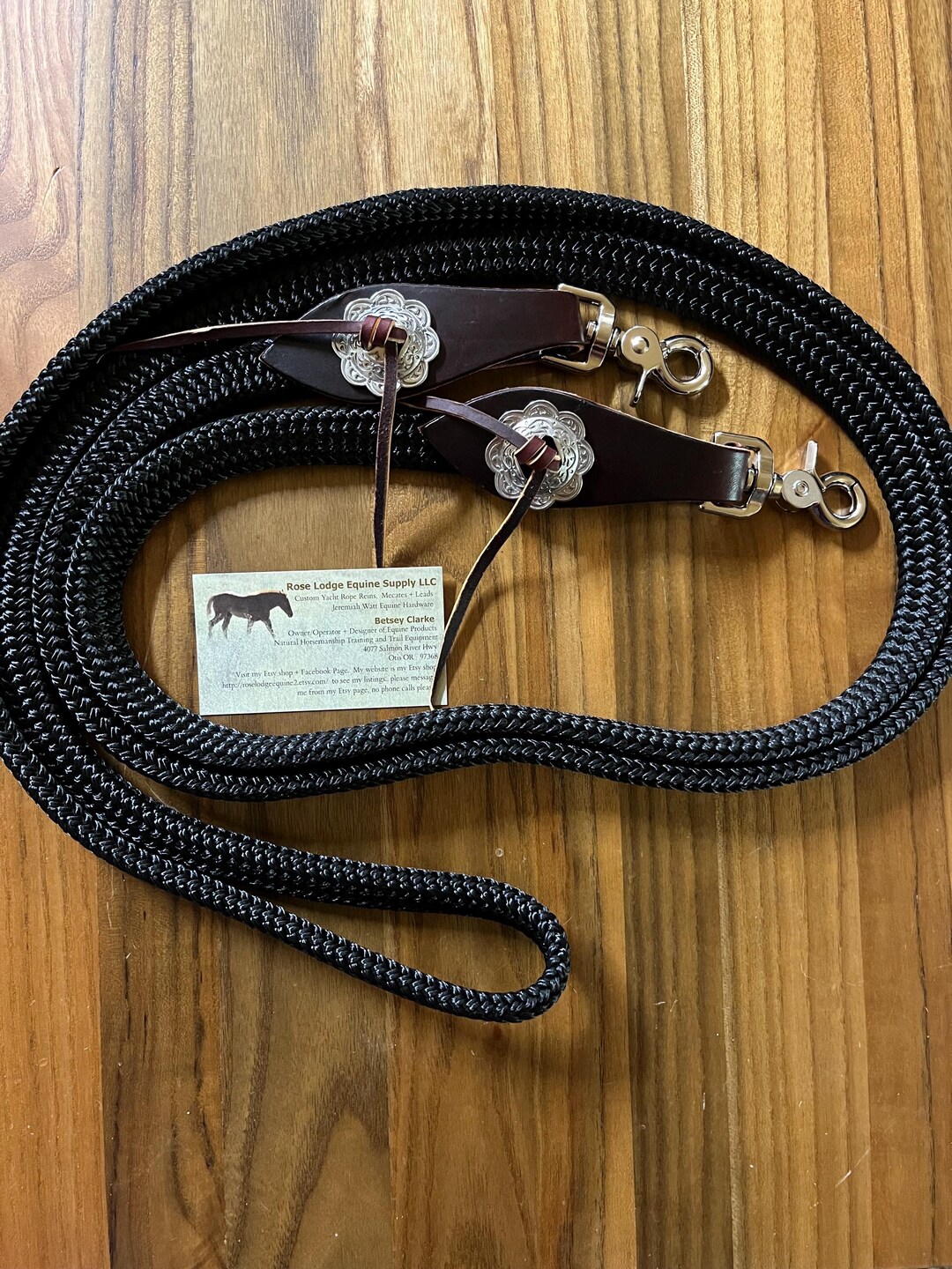 FLAT Braid Yacht Rope Loop Reins W Flared Leathers (small Slobber ...