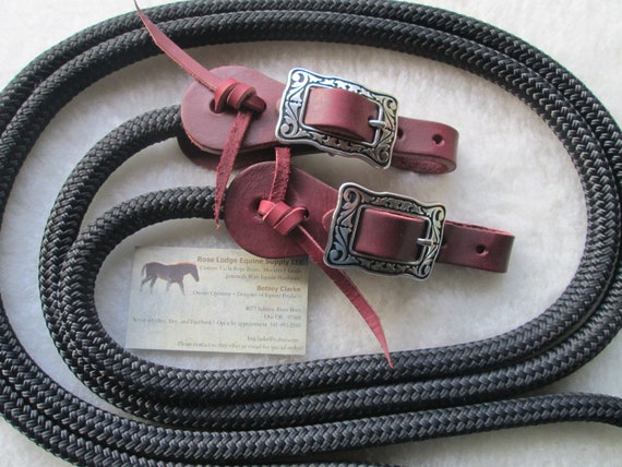 Tan Sport Yacht Rope Mecate Reins w Buckle On SLOBBER STRAPS Snakeskin Brown