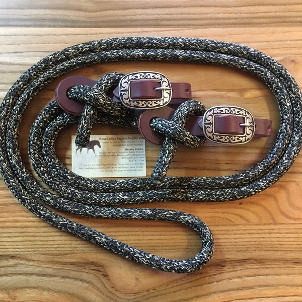 Split or Loop Yacht Rope Reins w Buckle On Slobber Straps, Choose your style, length and buckles!