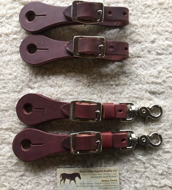 Buckle On Slobber Straps w or w/o Snaps+ buckles. Silver Nickel or Brass Hardware! Brown or Black Latigo Leather!