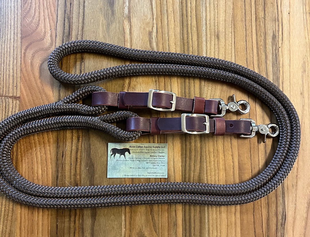 10 Yacht Rope Reins W Buckle snap Slobber Straps Choose Brown, Black ...