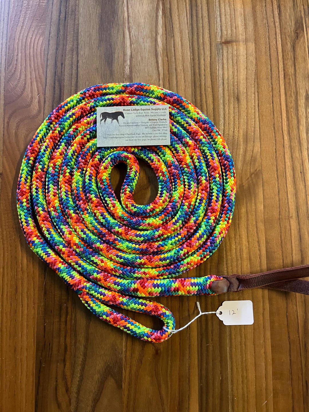 Tail Rope Lead Rainbow 12’' X 9/16
