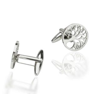 Silver Tree of Life Cufflinks: Elegant Groomsmen Wedding Accessories