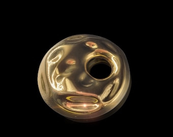 Modern Gold Plated Brooch: Sculptural Stainless Steel Statement Pin