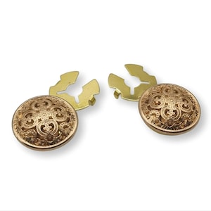 Gold Filigree Button Cover Cufflinks: Ornate Tuxedo Shirt Studs