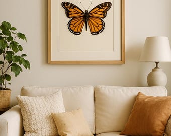 Monarchfalter Schmetterling, Vintage botanische Illustration, Illustration Schmetterling, Illustration zum Ausdrucken.