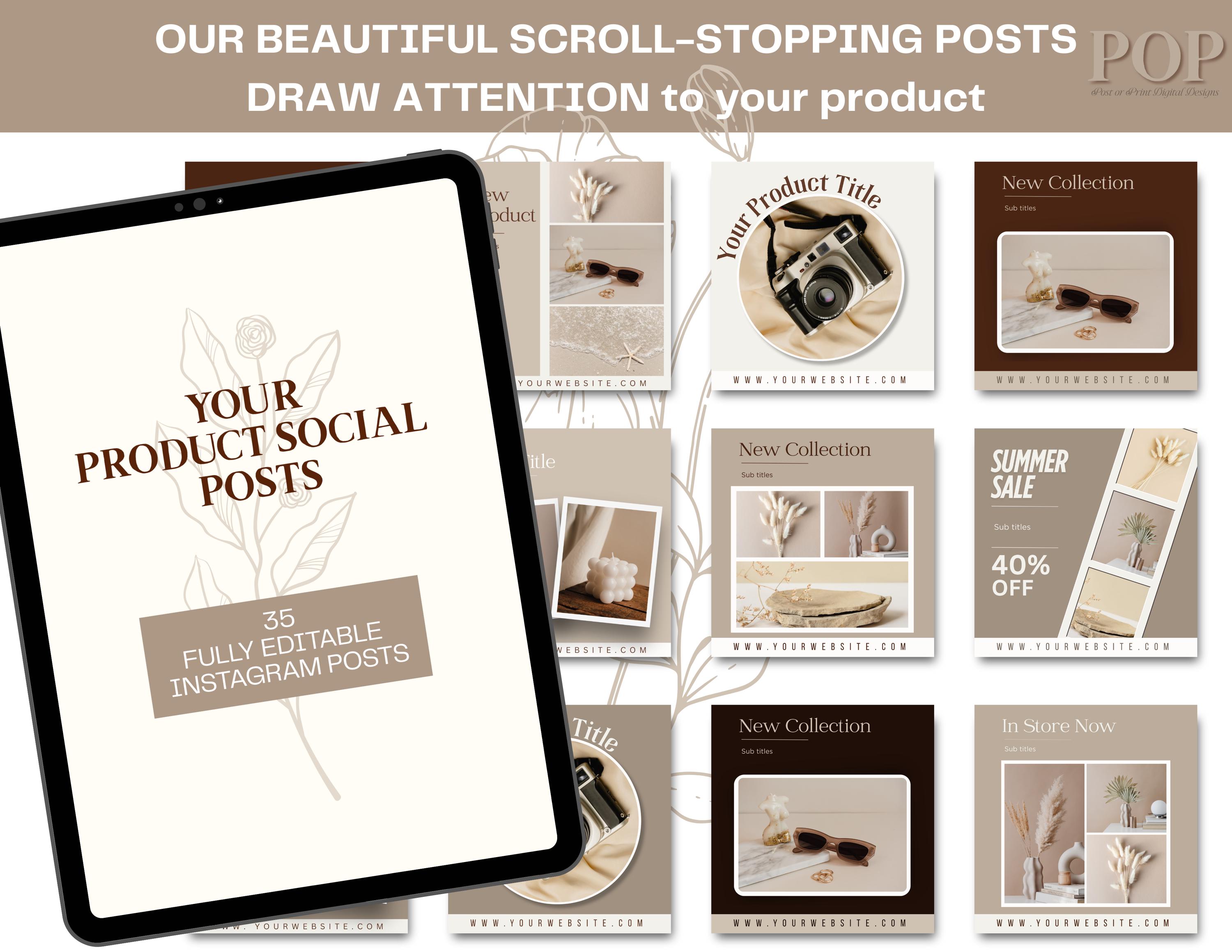 Canva Instagram Product Post Template: Editable Social Media Branding ...