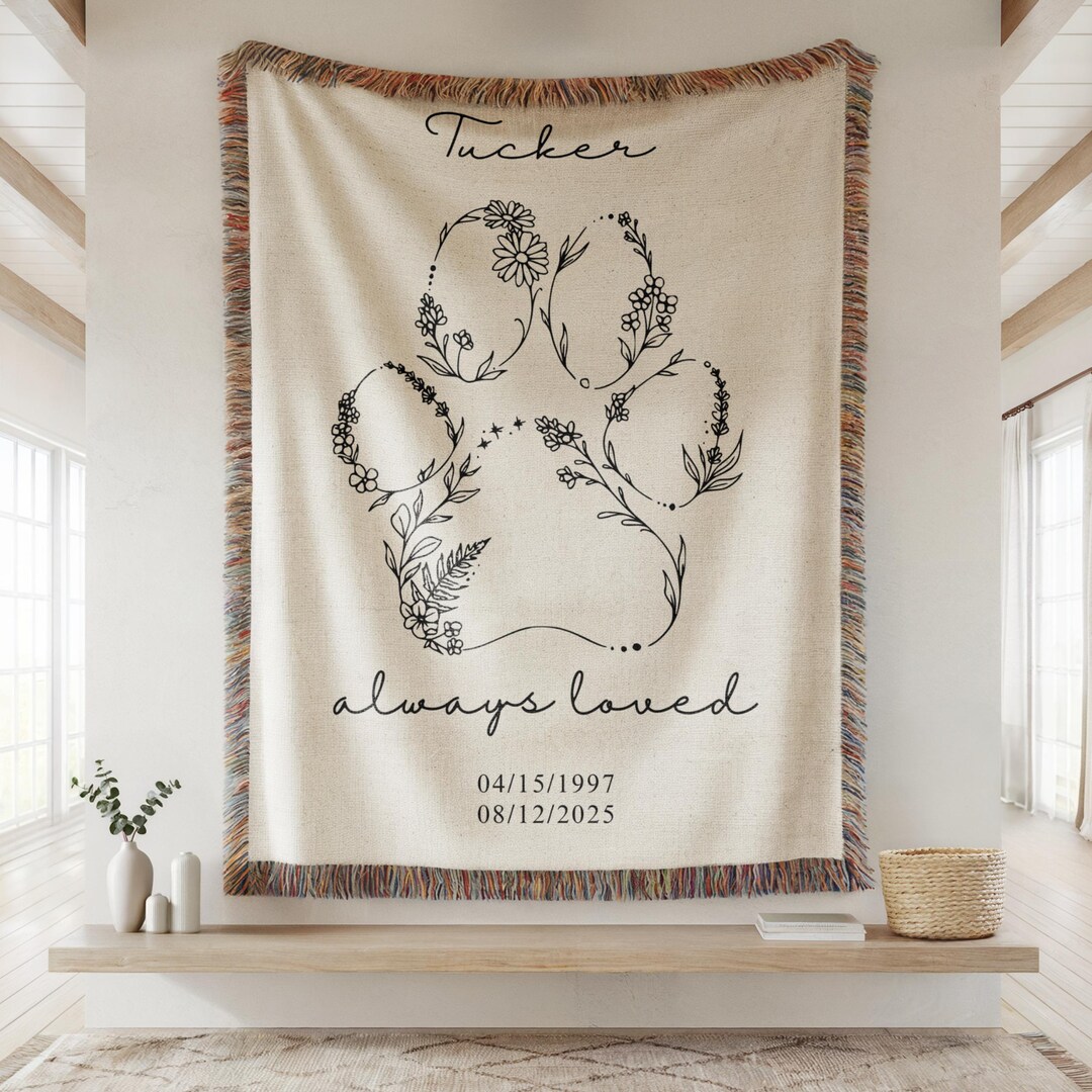 Dog Memorial Blanket Personalized, Pet Loss Gift, Custom Dog ...