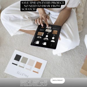 Procreate furniture for kitchen | Interior Design Sketch Blocks with Transparent Drag-and-Drop Elements for Digital Layouts image 4