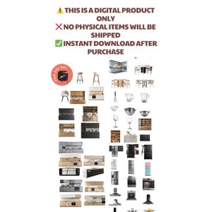 Procreate furniture for kitchen | Interior Design Sketch Blocks with Transparent Drag-and-Drop Elements for Digital Layouts image 7