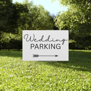 Wedding Guest Parking Sign Arrow Yard Sign for Ceremony or Reception | Rustic Wedding Day Signage | Choose Left or Right Arrow