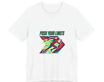 Camiseta "Supera tus límites" / Camiseta de entrenamiento, Motivación para el gimnasio, Ropa deportiva