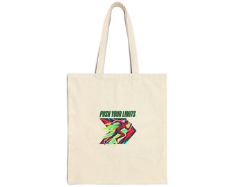 Verleg je grenzen, canvas draagtas fitnessmotivatie | Sportschoolmotivatie, actieve levensstijl