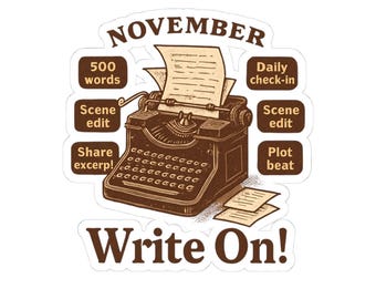 Schreibmaschinen Sticker: November Lettering Motivation, Laptop Aufkleber