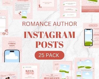 Plantillas de publicaciones de Instagram de autores románticos