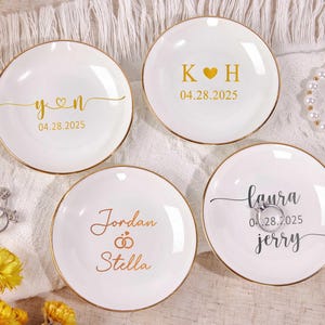 Custom Ceramic Ring Dish,Personalized Engagement Ring Dish,Wedding Ring Holder,Initial Ring Dish, Trinket Dish,Bridal Shower,Engagement Gift