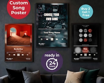 Póster musical personalizado, arte de canciones personalizado, regalo de aniversario o boda